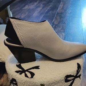 Elegant White and Black Women's Booties